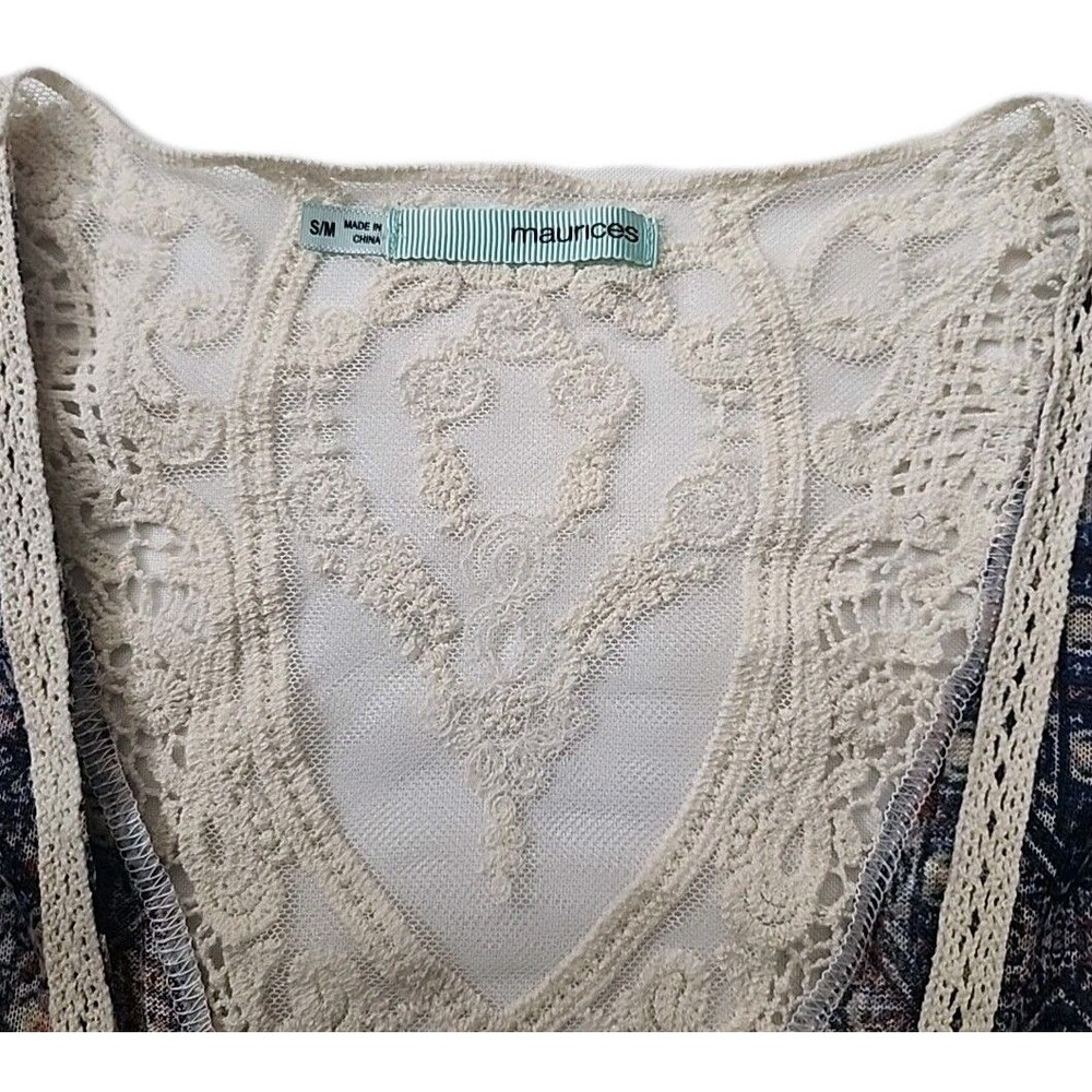 Maurices Womens Geometric patchwork kimono size S / M Small Medium - Picture 6 of 10